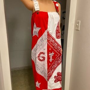 GENUINE THREADZ  M L WHITE RED BANDANNA PAISLEY